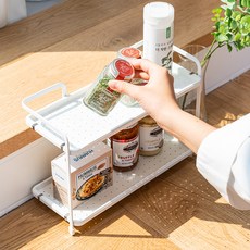 Franco 韓國製多功能調味料罐架 2層, 白色