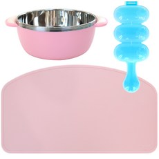 트리링 더블논슬립 식기 세트, 마카롱딸기, 스텐볼 + 매트 + 주먹밥틀, 1세트