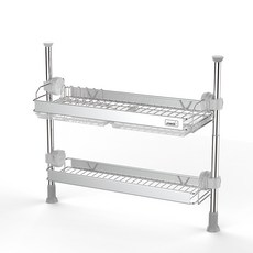 Starpix Duo Rack 一鍵式水槽瀝水架 2層, 1個, 銀色
