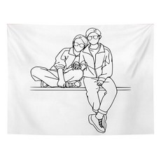 奧爾海 亞麻背景玄關室內裝飾織物海報, 倚靠