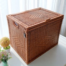 메종인다라탄샵 라탄바구니 대형 F104HL, 브라운, 1개