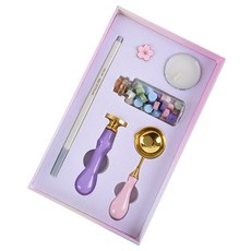 Bellian 花朵封蠟印章組, 1套, 紫色 + 粉紅色