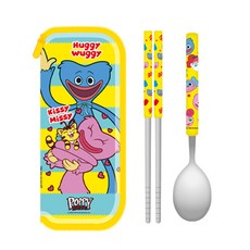 Levon Kids Poppy Playtime 真空勺子+筷子+餐具套組, 勺子+筷子+餐具, 混色