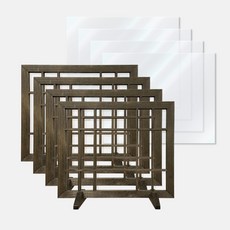ALTTEURI 桌上型木製屏風+透明隔板 4入, 核桃（隔板）