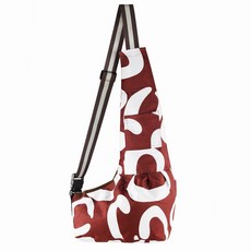 RaonToU 寵物簡約單肩背帶, 04牛津布棕色字