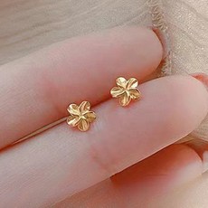 젤루나 여성용 데일리 플랫 납작 플라워 귀걸이 P-644