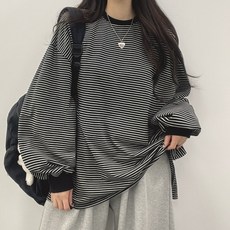 위드후이린 여성용 박시 긴팔 티셔츠