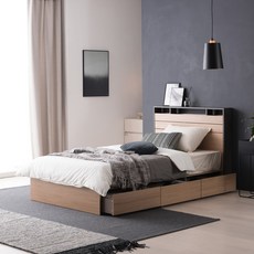 리바트 필로시 모던 침대 프레임 수납형 바닥판 공용서랍 3p 방문설치, 오크(바닥판)
