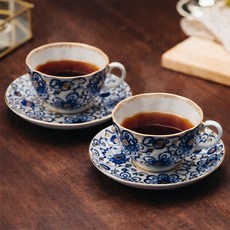 임페리얼포슬린 티잔 2p + 소서 2p 세트, 윈딩트위그 튤립, 1세트