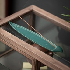 릴리더즈 세라믹 인센스 스틱 홀더 받침대, 녹색