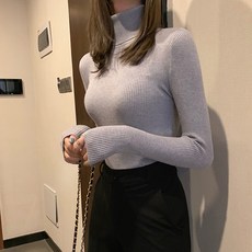 Lemon Soul 女款飄逸修身高領針織衫