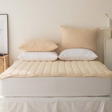 휴가드 방수 고온워싱 고정밴딩형 마카롱 침대패드 카페트, 바닐라