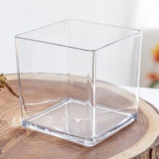 flowertree 壓克力方形花盆, 1個, 透明