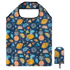 야무진 플라워마켓 휴대용 시장가방, 레몬, 1개