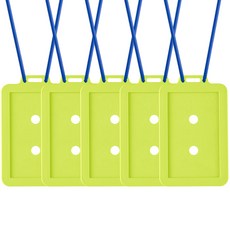 FLaiTO 矽膠員工證卡套 5入 + 掛繩 5入 套組, 綠色(卡套), 藍色(掛繩), 1套