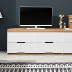 가이온 리빙 2단 거실장 1200 방문설치, 오크화이트