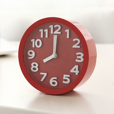 B2WIN 室內裝飾圓形時鐘, 紅色(時鐘), 彩色(背景)