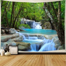 Allode 風景山谷瀑布牆壁裝飾聚酯纖維布質海報, 03