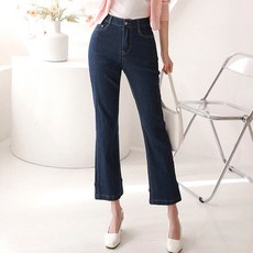 andstyle 女款典藏標籤後鬆緊帶靴型丹寧褲 263346