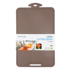 mommy's table 矽膠夾式副食品水果蔬菜露營便攜式砧板, 1個, 熊棕色