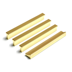 把手世界 T型軌道 2孔 家具把手 金色 P128, 4個