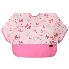 플리에 배색 방수 긴팔턱받이, 46 핑크핑크리본, 1개, 1개입