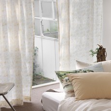 小屋亞麻窗簾, 奶油黃色