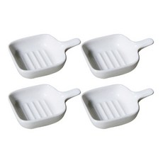 PUKO 迷你方形醬料碟, 白色的, 4個