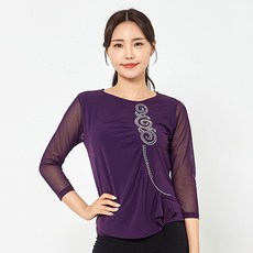 dancedome 前褶線T恤 LDT29000, 紫色