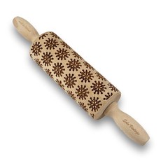 SOLO歐洲家居 櫸壓紋擀麵棍 雪花飄, 1個