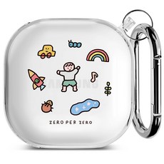 ZERO PER ZERO Galaxy Buds Live/Buds Pro/Buds 2嬰兒系列印花透明保護殼, Pattern 1, 單品