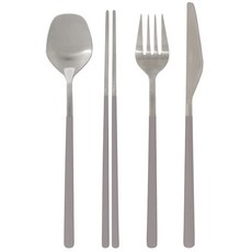 Maison Objet Ciel Delight 單人晚餐餐具4件組 / 摩卡, 餐匙+筷子+餐叉+餐刀, 1組