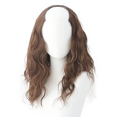 HiYuni 粗捲嬉皮燙半頂假髮 46cm, 咖啡棕, 1個