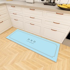 DND Market 廚房防水PVC防污地墊, 水藍