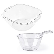 MONACO OLIVE 多用途水盆 中型 + 長柄水瓢 套組, 1組, 透明