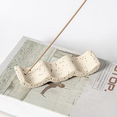 陶瓷波浪造型室內線香座 MW0159, 象牙白