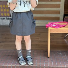 Starbean 女童蝴蝶結口袋工裝鬆緊帶短裙