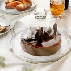 Fuco 居家咖啡館陶瓷底座蛋糕罩 (大), 1個, 白色