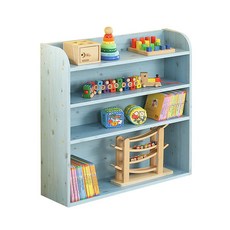 스텔홈 드미엘 DIY 와이드 하이 4단 슬림 책장, 하늘블루