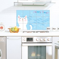 시트나라 월드디자인 주방 오염방지 난연 알루미늄 시트지 해피타임캣 AL 011, 1개