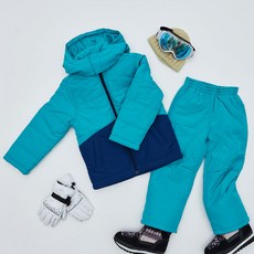 Epleader 兒童方形素色滑雪服上下套裝