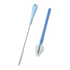 babybear 隨行杯清潔刷 長柄海綿迷你刷 + 吸管刷 2件組, 1套, 藍色