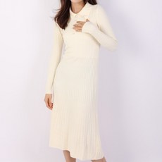 뮤리엘 카라넥 슬림핏 골지 니트 원피스