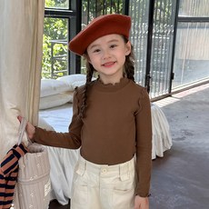 Starbean 女童波浪領修身長袖T恤