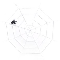 PARTYSHOW 萬聖節蜘蛛網裝飾+蜘蛛 1.5m, 白色的