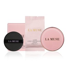LA MUSE Correct Care CC保濕氣墊粉餅 14g +補充包 14g, Pink Beige, 1組