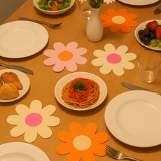 PARTYSHOW 雛菊花朵派對餐巾 4種 x 20入 組, 1套, 80個, 白色, 黃色, 橘色, 薰衣草色