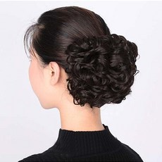 하이유니 롤 빵 왕 똥머리 헤어피스, 브라운블랙, 1개