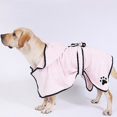 Hanbyul Nara 寵物超細纖維浴袍, 粉紅色