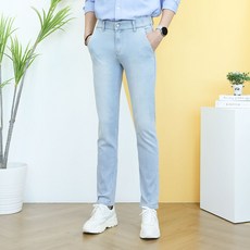 블루포스 남성용 보온츠 밴딩 스판 데님 청바지